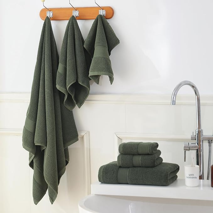 27x55 Bath Towel 100 Percent Cotton 650GSM Luxury Super Soft Absorbent Bathroom - Image 4