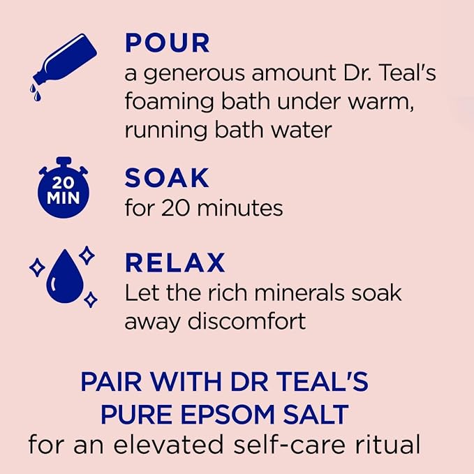 Dr Teal's Limited Edition Strawberry Serenade Pure Epsom Salt and Foaming Bath - Image 5