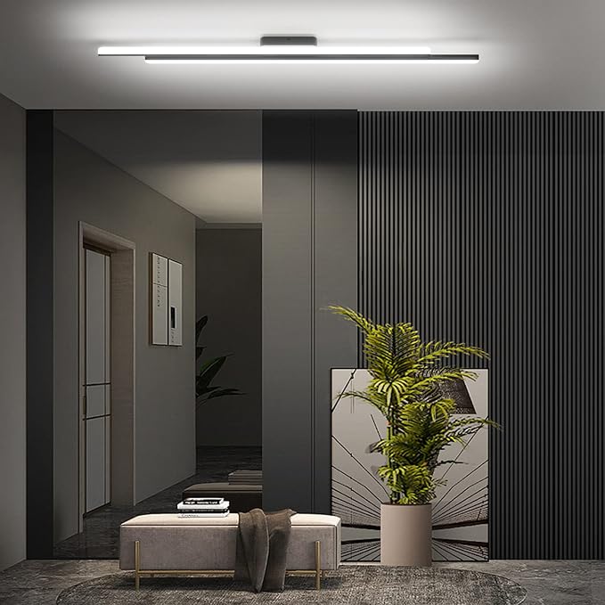 Ralbay 48" Matte Black Vanity Lights 48W Frosted Aluminum Modern LED Black - Image 4