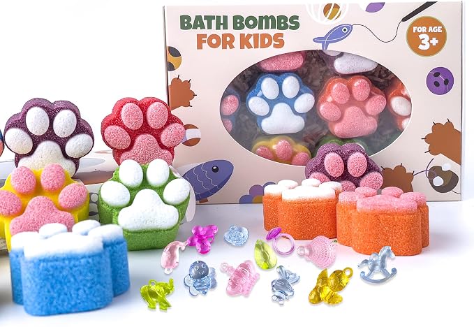 Paw Bath Bomb for Kids with Surprise Toys Inside, SPA Fizzy Bath Bomb Gift Set - Image 7