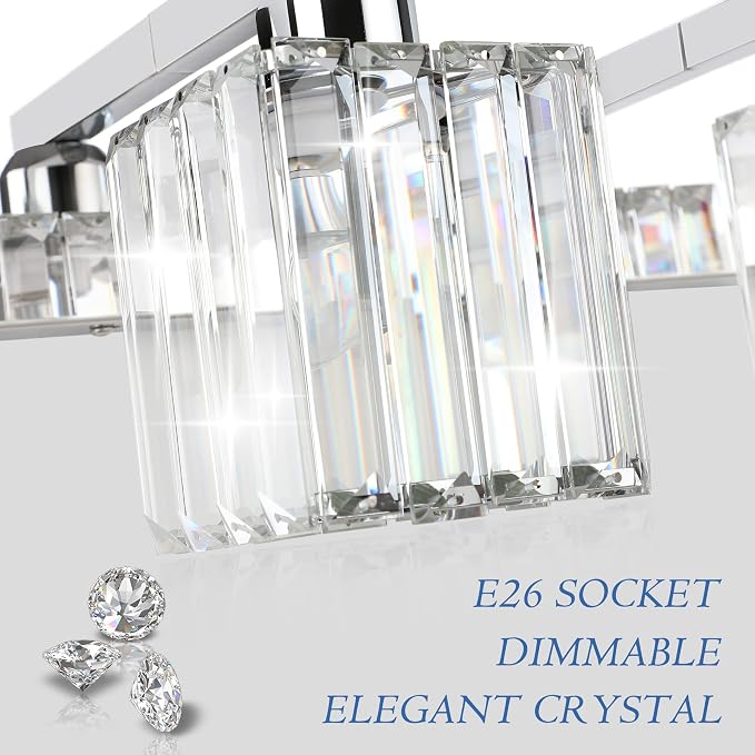Aipsun Bathroom Light Fixtures Crystal Modern Vanity Lighting Fixtures 4 Light - Image 7