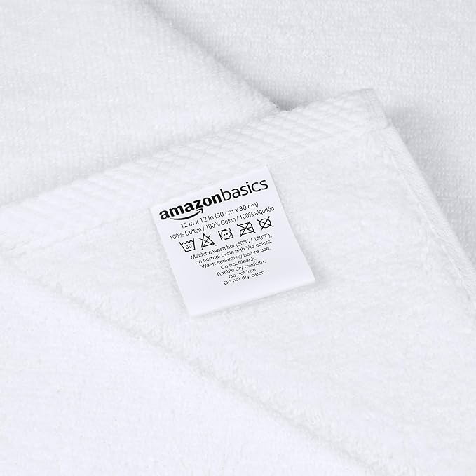 Amazon Basics Cotton Washcloths, Lightweight Quick-Dry, Absorbent Face and Body - Image 6