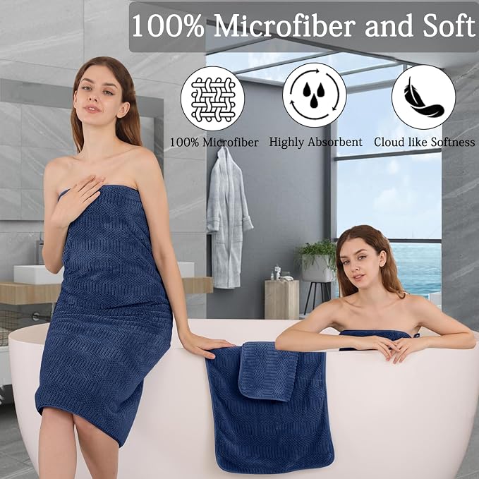 8 Piece Bath Towel Set-2 Oversized Bath Sheets, 2 Hand Towels, 4 - Image 4