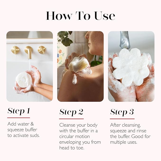 Spongellé Bulgarian Rose Daisy Spongette Bath Sponge | Built-in Body Wash & - Image 6