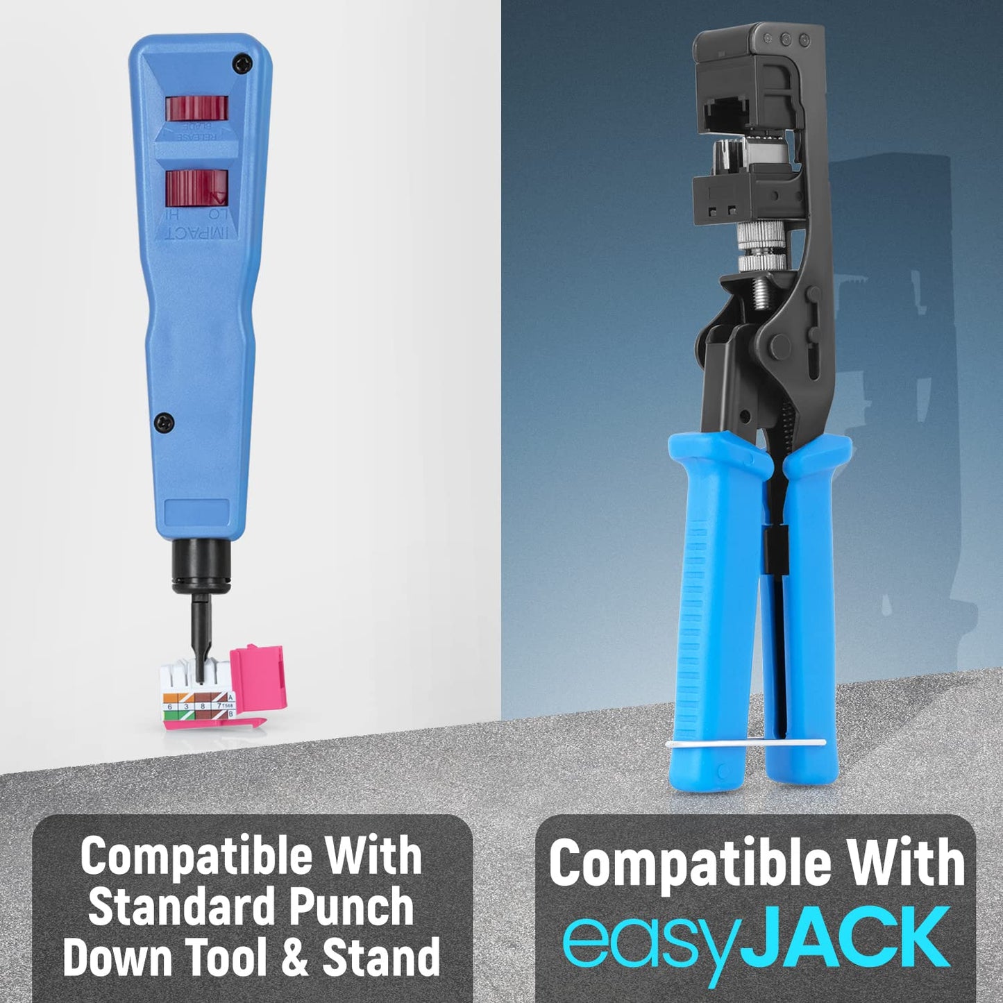 Everest 90° Angled RJ45 Cat6 Keystone Jacks 50-Pack in Pink - Slim Profile Female RJ45 Connectors - Cat 6 Keystone Jack - Compatible with 90° Angled Speed Termination Tool - easyJACK (B094WB91H3)