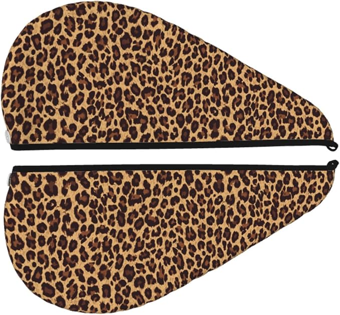 Leopard Hair Towel Wrap Microfiber Fast Drying Hair Turban - Image 3