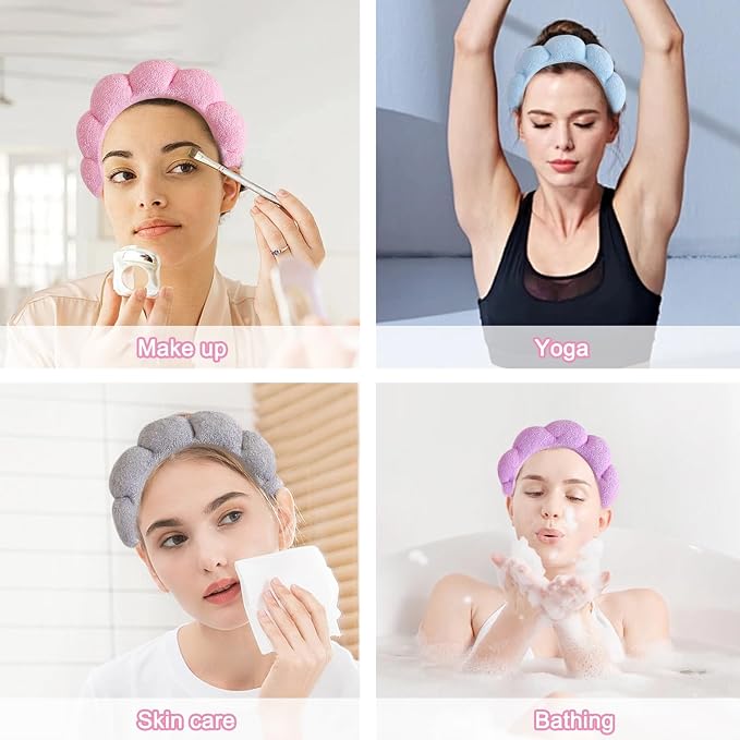 Beleki Spa Headband for Washing Face, Sponge Makeup Skincare Headband & - Image 5