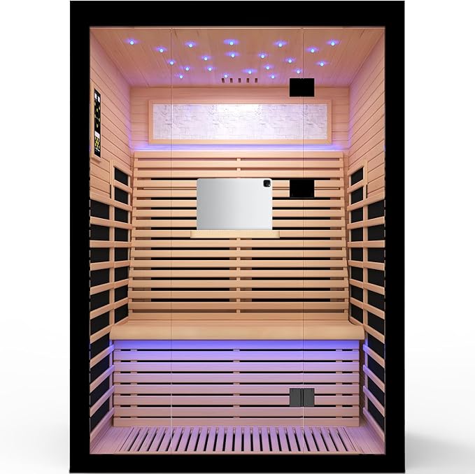 OUTEXER 2 Person Infrared Sauna Room Far Infrared Saunas Home Canadian Hemlock by OUTEXER