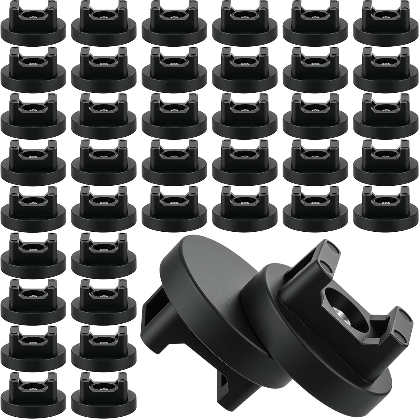 Yookeer 40 Pcs Magnetic Zip Tie Mount Base Black Magnetic Cable Clips Wire Holder Multipurpose Cable Ties Management Base Electrical Supplies for Wire (31 mm)