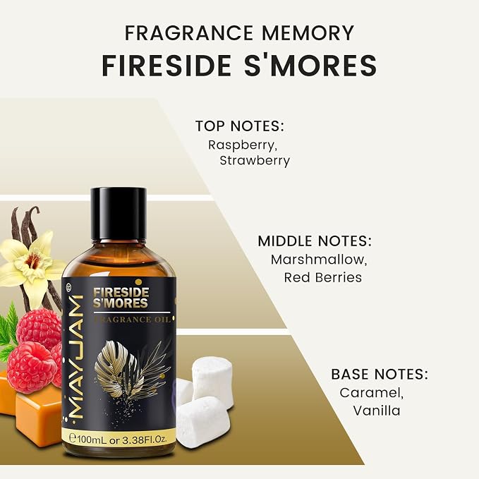 Fireside S'Mores Fragrance Oil Essential Oil, MAYJAM 3.38FL.OZ Fireside S'Mores - Image 4