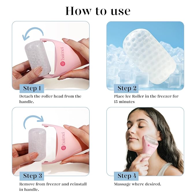 BAIMEI IcyMe Ice Roller for Face and Gua Sha Facial Tool Set, Ice Face Roller - Image 4
