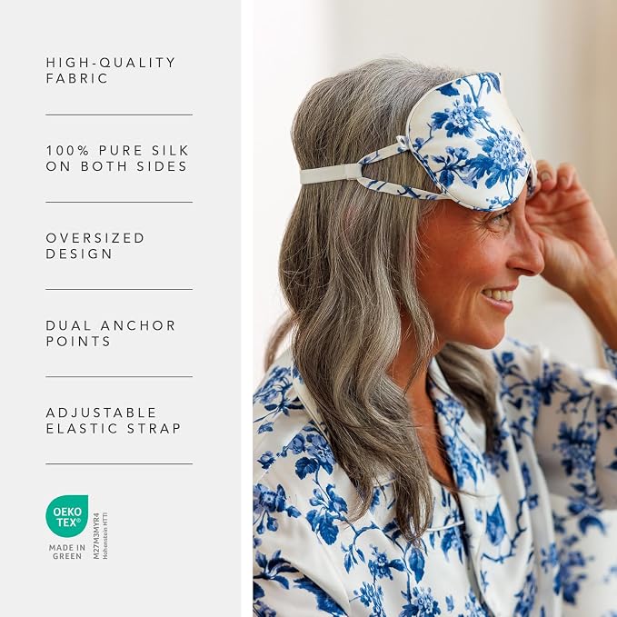 Fishers Finery 25 Momme Pure Mulberry Silk Sleep Eye Mask - Image 2