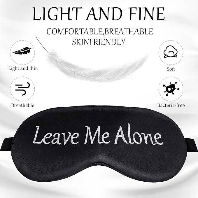 Geyoga 4 Pieces Funny Eye Mask for Sleep Soft Satin Eye Mask Blackout Blindfold - Image 2