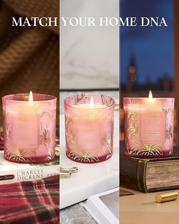 M&SENSE Sweet Mandarian Scented Vegan Soy Candles, No Toxin Refreshing Fragrance - Image 5