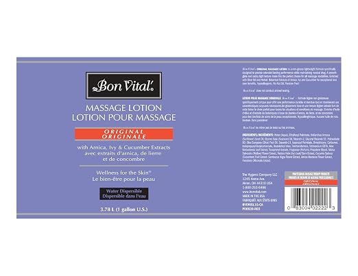 Bon Vital Original Massage Lotion, 1 Gallon Pail – Lightweight, Non-Greasy - Image 2