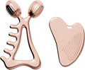 Gua Sha Facial Tools & Face Roller Set, Stainless Steel Facial Massager Tools by Yeamon