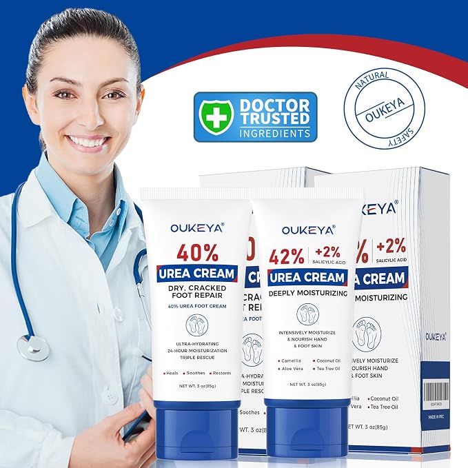 OUKEYA Urea Cream 40 Percent Tube 3 Oz, Foot & Hand Cream - Image 3