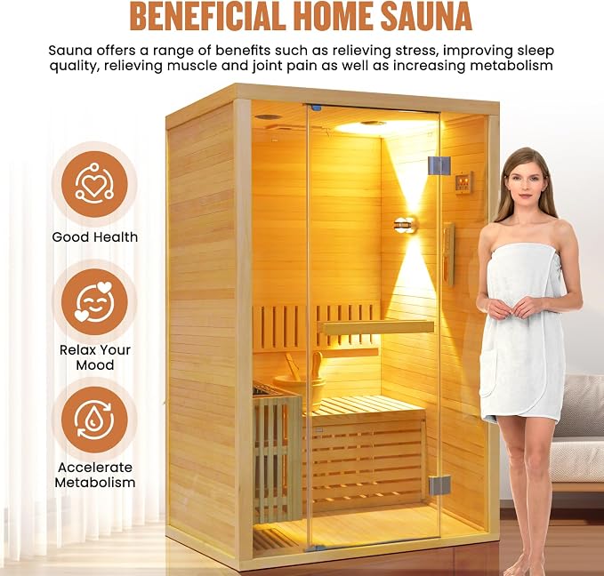OUTEXER Traditional Steam Sauna Home Spa Room - Image 7