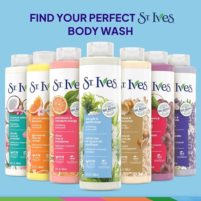 St. Ives Body Wash, Sea Salt & Pacific Kelp Exfoliating Shower Gel 2-Pack - Image 8