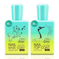 2 Pcs 18ml Gel Base Coat and Pink Glossy Top Coat Set No Wipe Foundation by GELLAKTIK