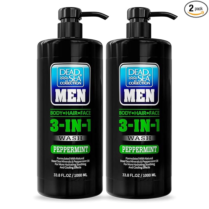 Dead Sea Collection Peppermint Men’s Body Wash – 3 in 1 Body Wash by DeadSeaCollection