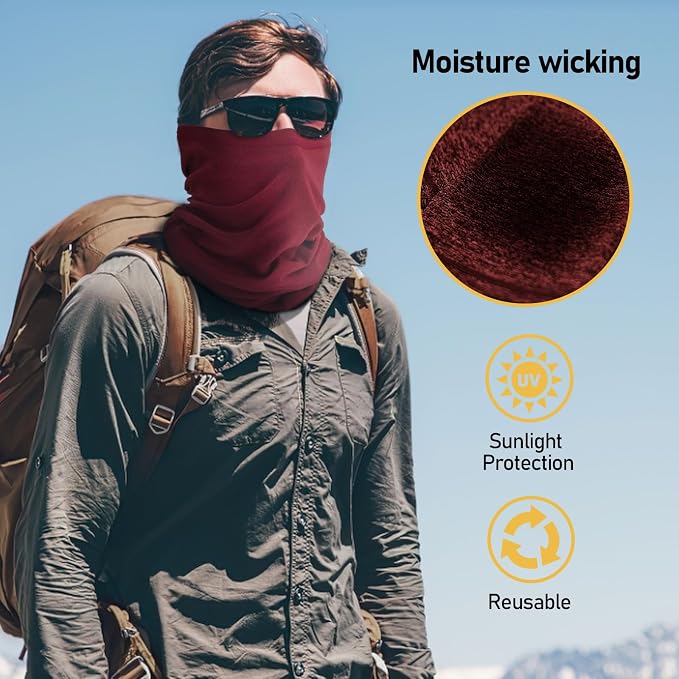 TICONN Neck Gaiter Face Cover Scarf, Neck Warmer Breathable Sun & Wind-proof - Image 3