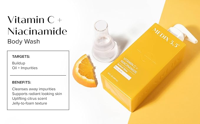 MEDIX 5.5 Radiant Glow Vitamin C Body Wash W/ Niacinamide | Citrus Scented - Image 6