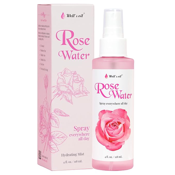 Well's Oil Rosewater Face & Hair Mist Spray | Floral Rosewater Hydrosol | by WellsOil