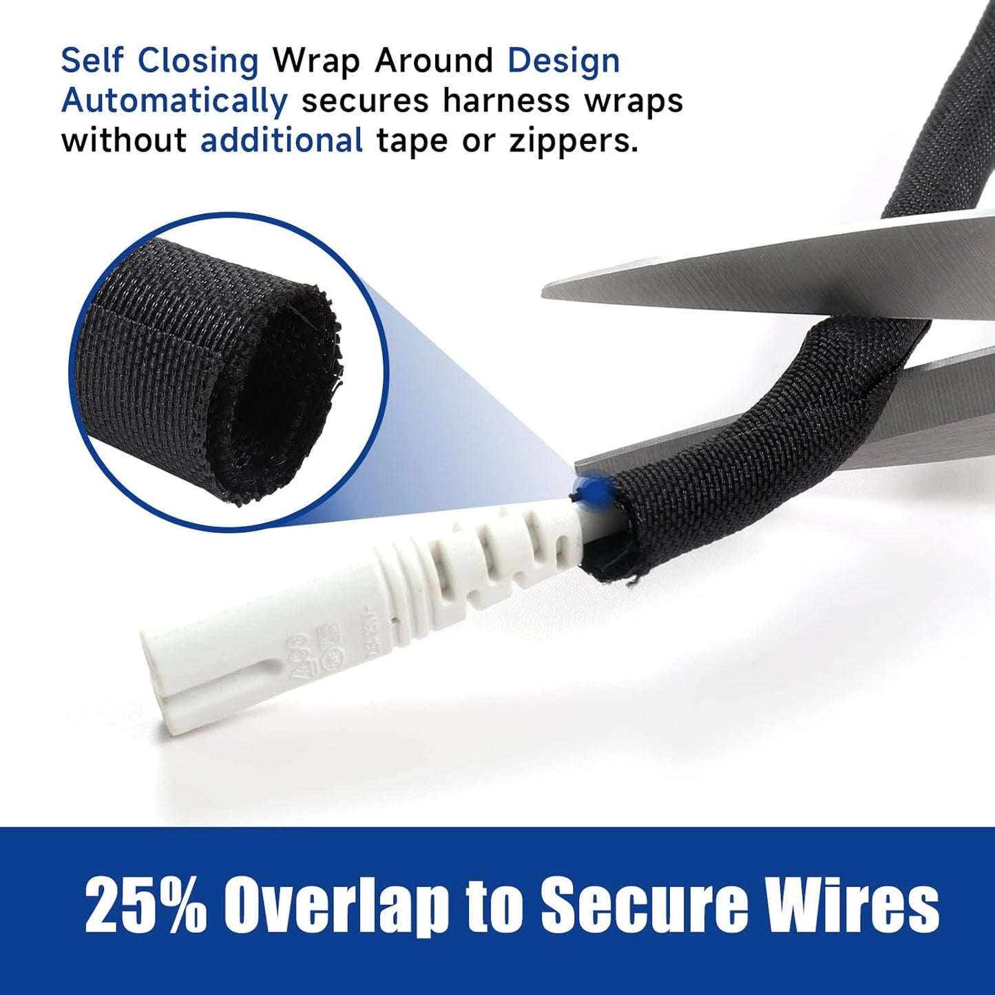 Wire Sheathing Self Wrap Wire Loom Braided Mesh Woven Cable Sleeve for Automotive/Electrical Wires Cable Cord Protector (5/16" - 36ft)
