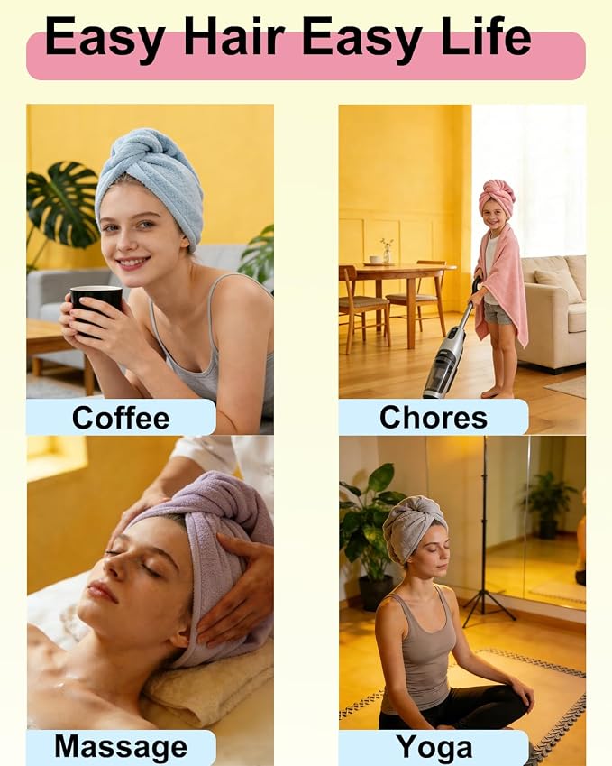 Lumimi Bath Pre Dry Hair Towel 2 Pack - Image 4