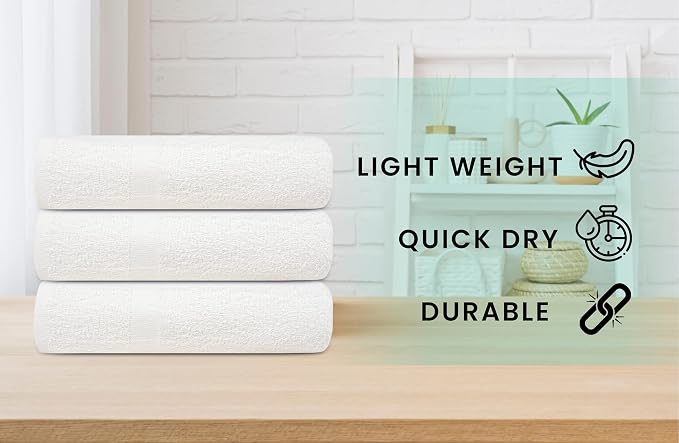 ZUPERIA White Bath Towels Bulk 36 Pack - Image 2