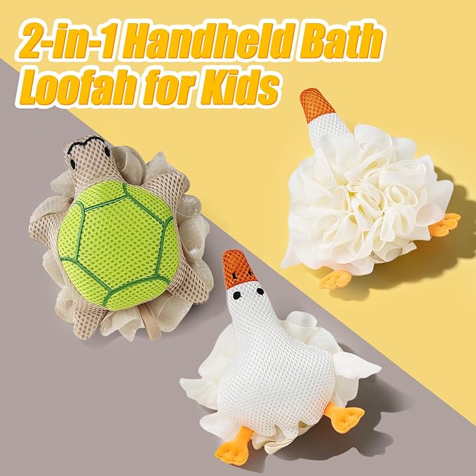 Kids Loofah, Cute Cartoon Animal Kids Bath Sponge - Image 8