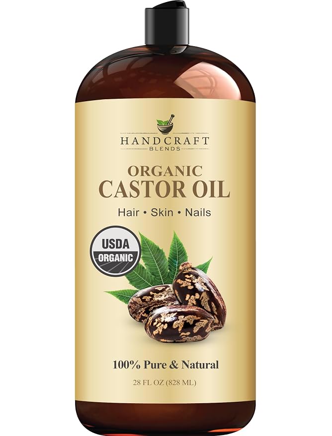 Handcraft Blends Organic Castor Oil 28 Fl Oz | 100% Pure and Natural | Premium by HandcraftBlends