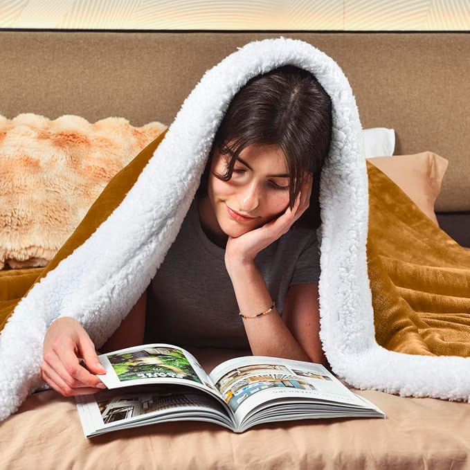 KAWAHOME Sherpa Fleece Queen Size Blanket - Image 2