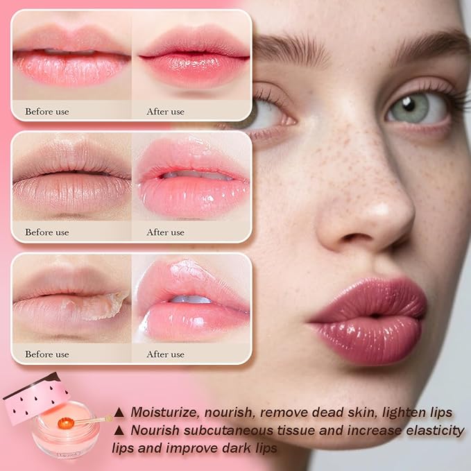 4 PCS Apple Lime Lip Mask, Vitamin E Strawberry & Watermelon & Honey Lip - Image 5