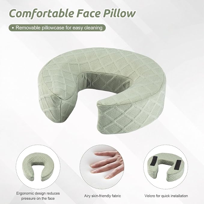 Massage Headrest for Bed, Adjustable Massage Face Cradle at Home, Portable - Image 8