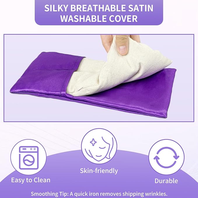 Lavender Weighted Eye Pillow for Relaxation, Lavender Eye Mask - Image 4