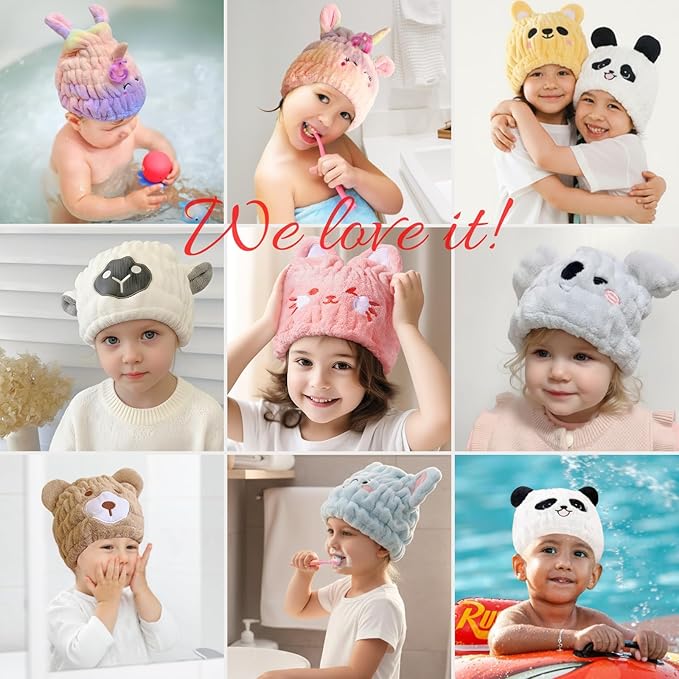 Microfiber Hair Towel Wrap for Kids, Absorbent Quick Girls Boys Hair Drying - Image 6