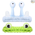 Frog Eye Face Wash Headband Women Snail Spa Hair Band Soft Coral Fleece by Miroksh