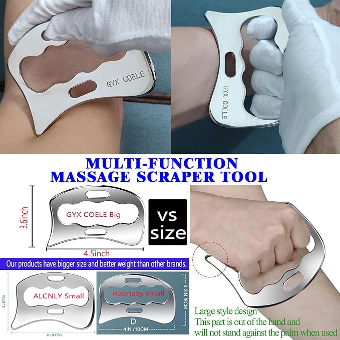 3 in 1 Muscle Scraper Stainless Steel IASTM Set, Physical Therapy Massage - Image 8