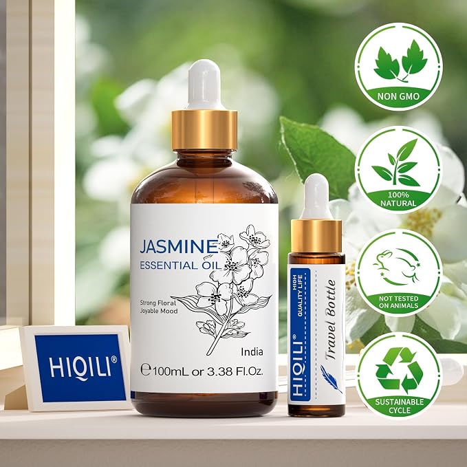 HIQILI Jasmine Essential Oil, Pure & Natural Jasmine Oil - Image 9