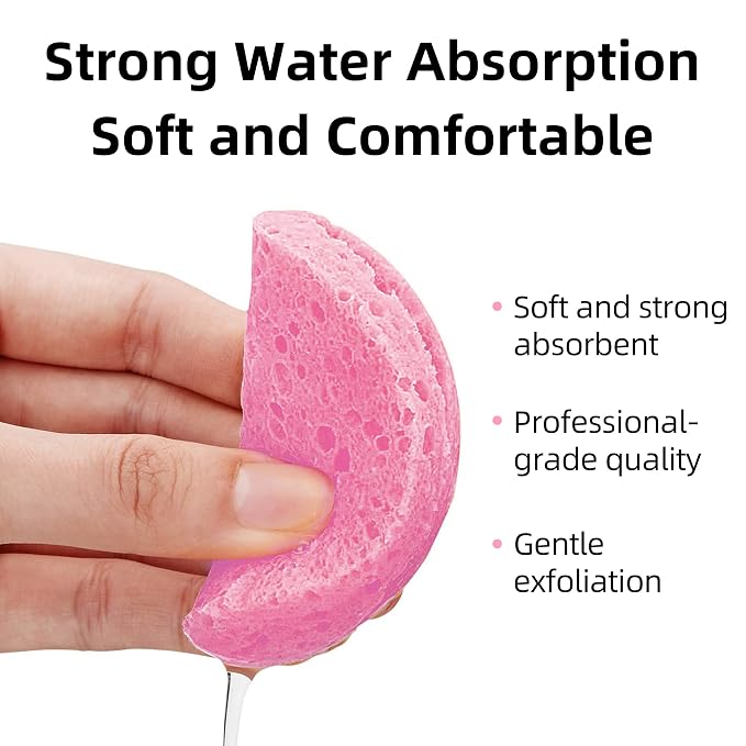 50-Count Compressed Facial Sponges|Kickleen 100% Natural Cellulose Cosmetic Spa - Image 5