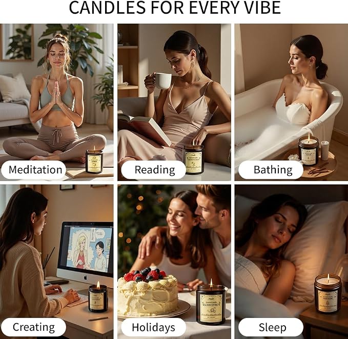 Lemon Scented Candles, 7oz Soy Wax Candle, Long Lasting Aromatherapy Jar Candle - Image 6