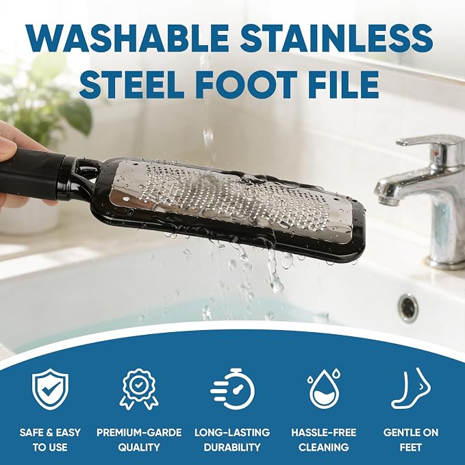 TEAWOO Foot File Callus Remover, Large Stainless Steel Foot Rasp, Heavy Duty - Image 5