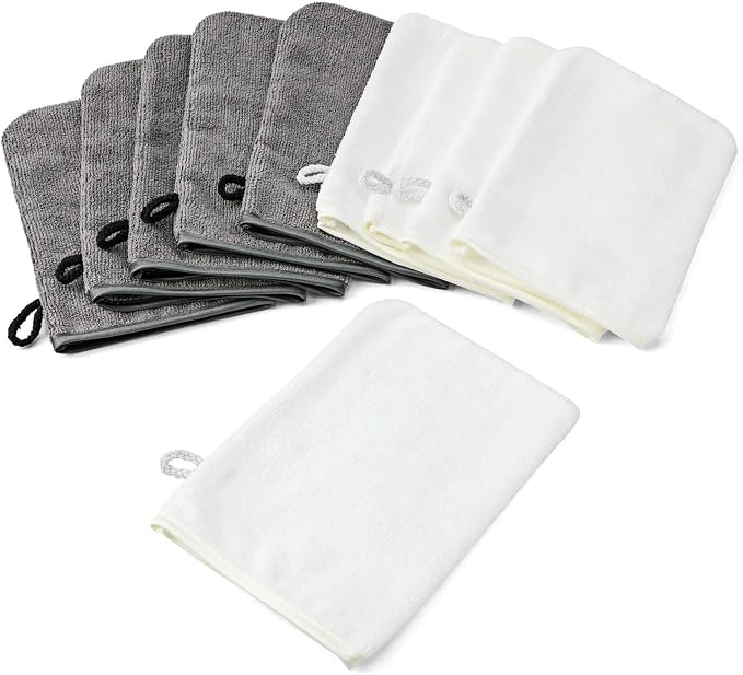 PHOGARY 10 Pack Microfiber Body Wash Mitts, Soft Face Mitten, Bath Spa Cloth - Image 2