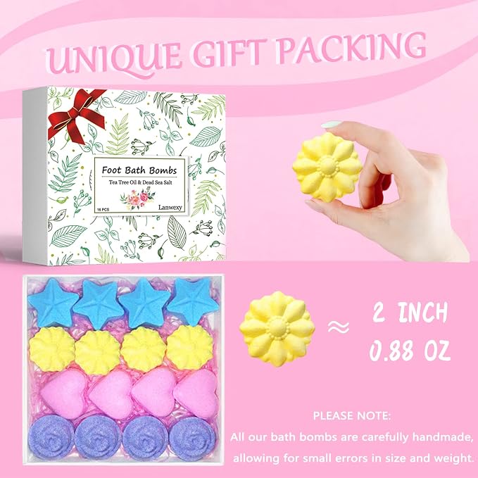 Lanwexy Bath Foot Bombs, 16 Pack Foot Soak - Image 5
