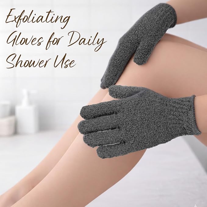 4 Pairs Exfoliating Gloves for Shower, Shower Gloves, Body Scrubber, Korean - Image 4