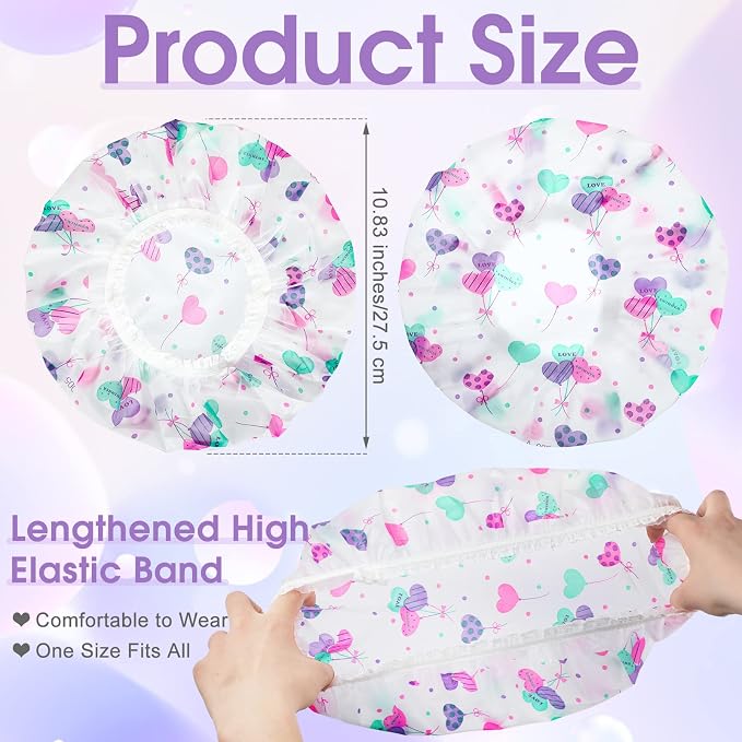 20 Pcs Reusable Plastic Shower Caps - Image 2
