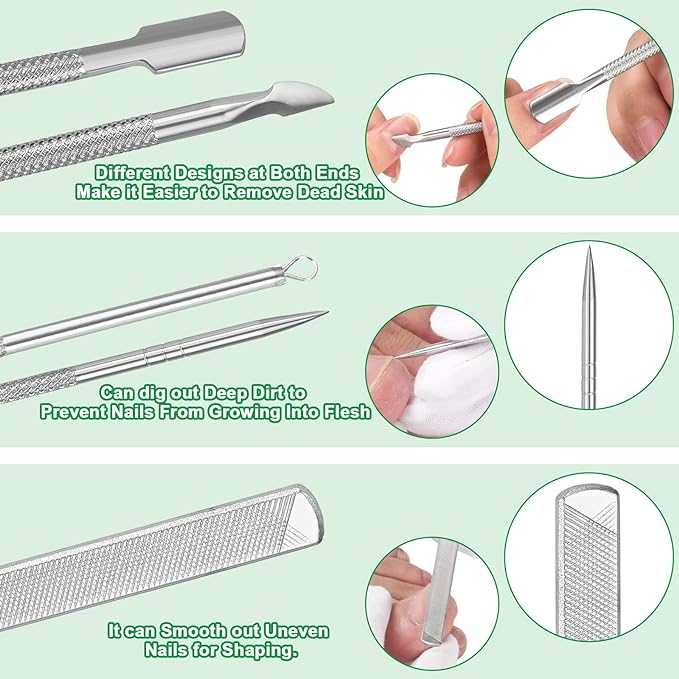 6-Pack Ingrown Toenail File and Lifters, Professional Surgical Stainless Steel - Image 5