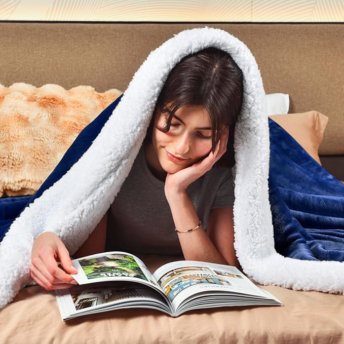 KAWAHOME Sherpa Fleece Queen Size Blanket - Image 3
